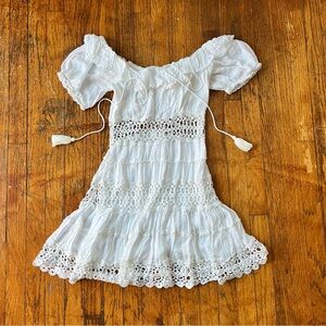 Free People White Smocked Off-the-Shoulder Sundress